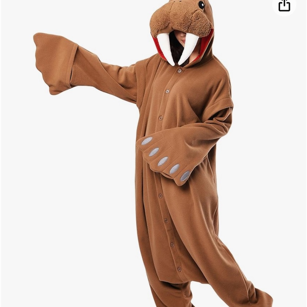 Walrus adult onesie, one size, worn once